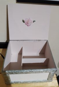 Inside sewing box after